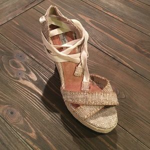 New! Halogen lace up wedges with platform.