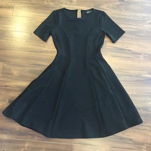 Asos Ribbed Black Skater Mini-Dress