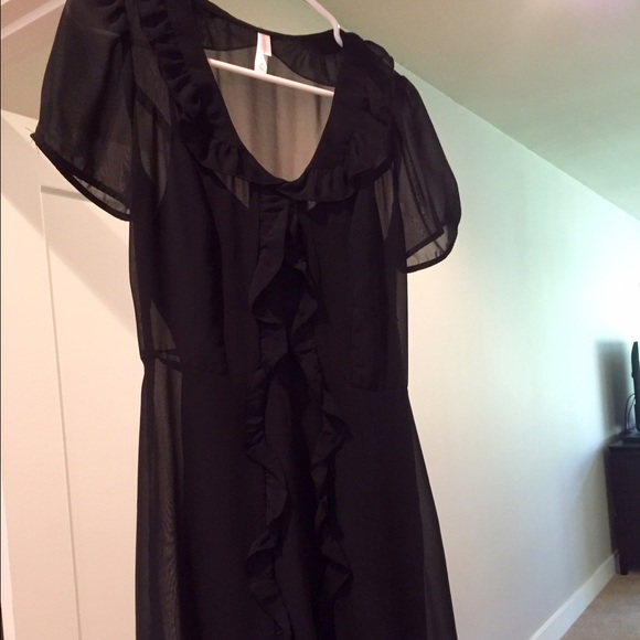 Cute black sheer dress with slip.