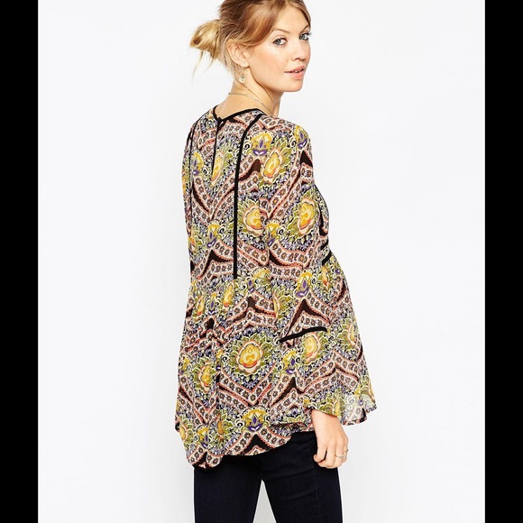 NEW ASOS Maternity Boho Print Swing Blouse - Picture 2 of 4
