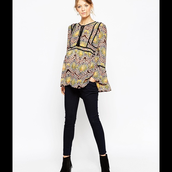 NEW ASOS Maternity Boho Print Swing Blouse - Picture 4 of 4