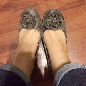 Snake print flats