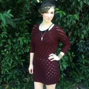 🎉ON HOLD 🎉Ox-blood knitted sweater dress