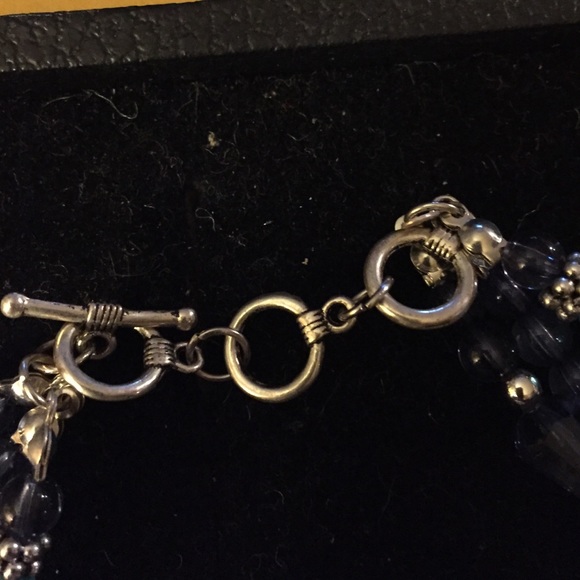 3 strand blue & silver necklace - Picture 2 of 2