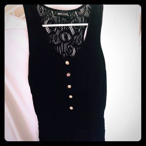 Black romper with lace detailing