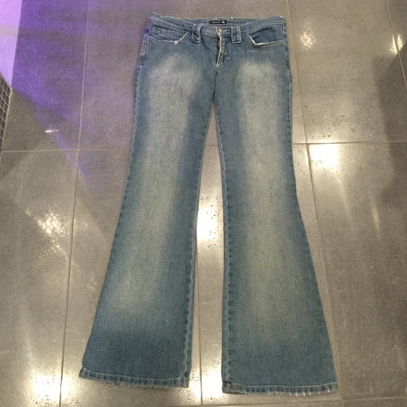 🌟 Vintage Y2K Frankie B. Ultra Low-Waist Flare Jeans – Light Blue 🌟 - Picture 1 of 4