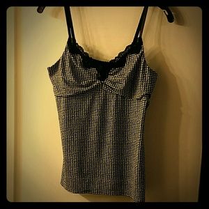 Houndstooth Cami w/ Lace Accent