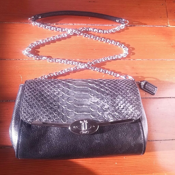 COACH Crossbody Snakeskin & Silver