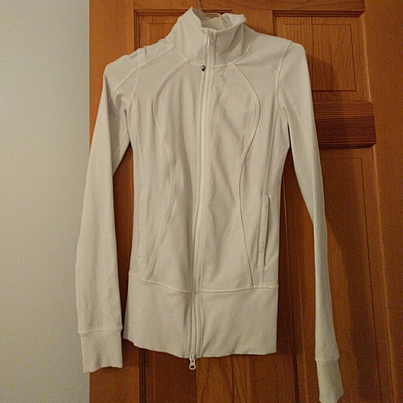 White lululemon track jacket