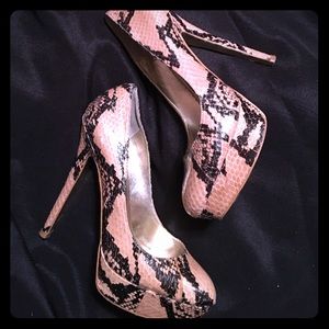 Bebe Sloan Snake Heels