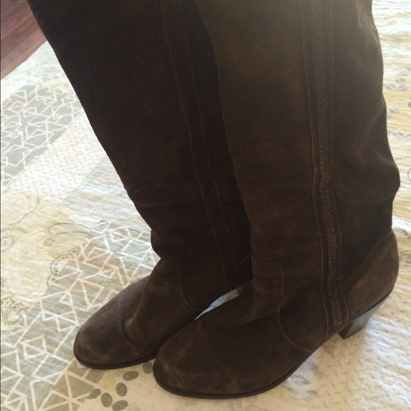 Brown suede boots