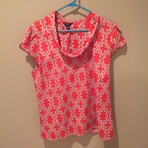 Tan and Orange XL Banana Republic Cowl Neck Top