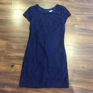 Xhileration Navy Eyelet Mini-Dress