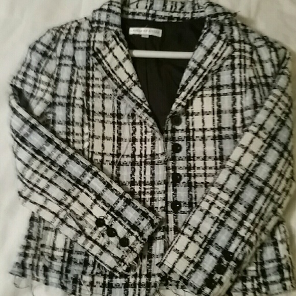Distressed plaid blazer size S