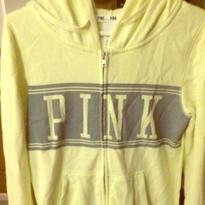 Victoria's Secret pink sweatshirt.