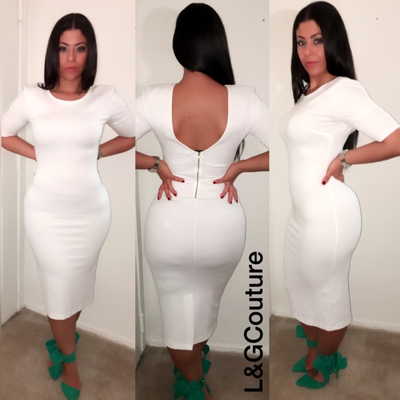 Dress midi white size medium and large available