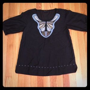 BCBG Maxazria NAVY shirt top size SMALL