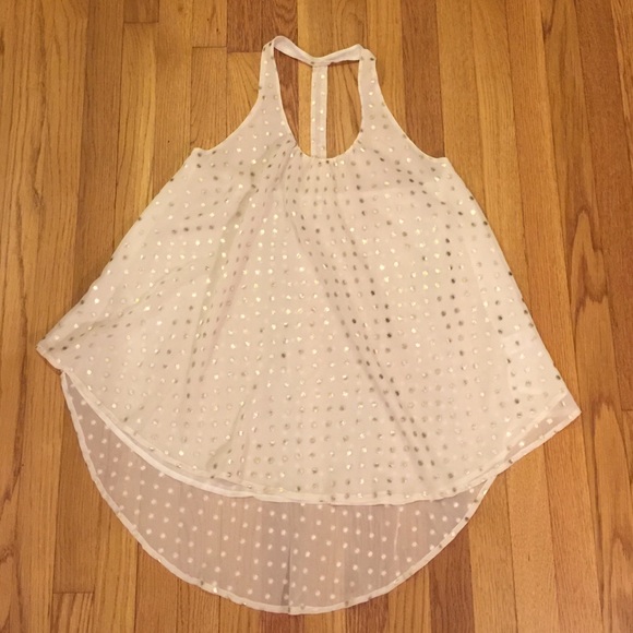 UMGEE size Small white gold flowy top