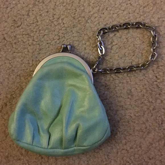 Mint color coin purse/clutch