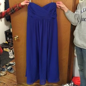 Alfred Angelo Cobalt floor length strapless dress