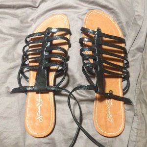 Black strappy sandals