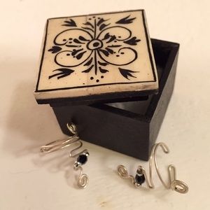 FINAL PRICE Silver Ear Cuffs with decorative box