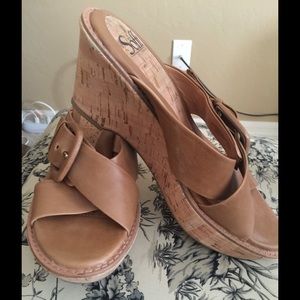 Wedge cork sandals...may as well be new