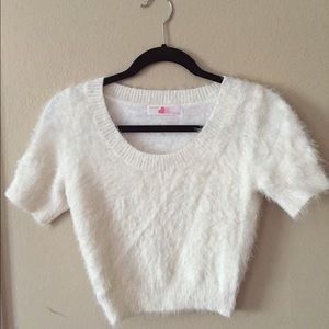 American Apparel fuzzy cropped tee