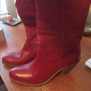 Jessica Simpson, Cowboy Boots (Red). Size 10.