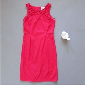 Julian Taylor Sheath Dress with Cutout Collar