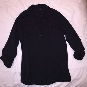 Mossimo black 3/4 button-up blouse