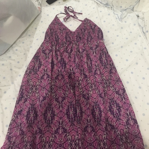 O'Neill purple and pink halter dress