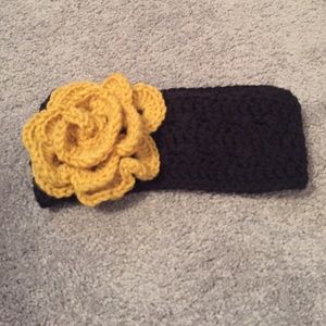 Flower crochet headband wrap