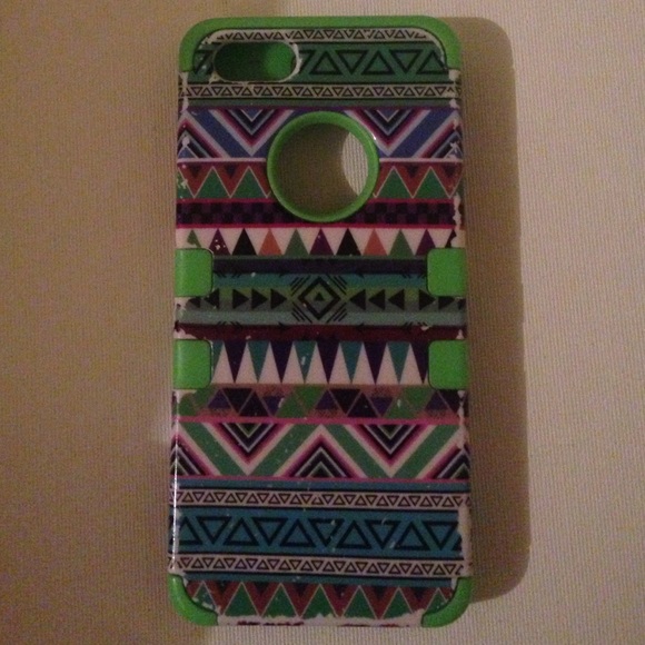 Lime green tribal print iPhone 5 case - Picture 2 of 2