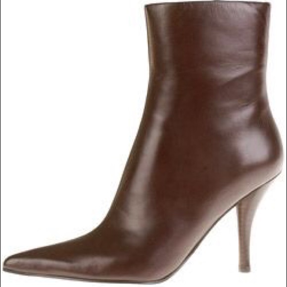 Nine West BHAVIN Dark Brown Leather Boots Sz 7