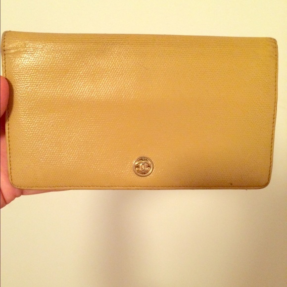 AUTHENTIC CHANEL BEIGE CLUTCH/LARGE WALLET!!!!!!!!