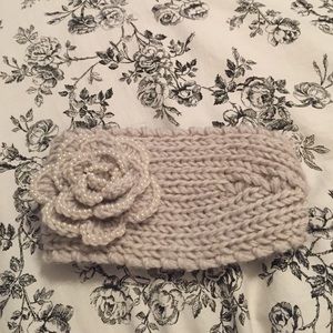 Floral crochet headband wrap