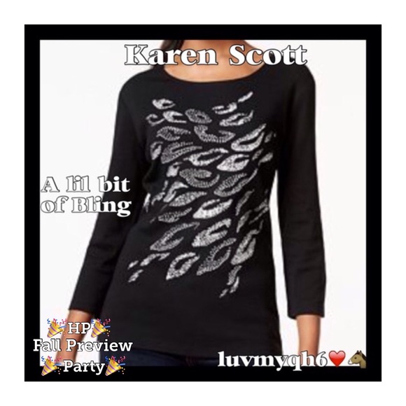 Karen Scott Tops - Karen Scott 3/4 Sleeve Top 🎉HP🎉