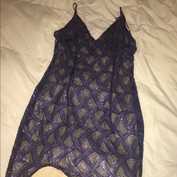 Navy Sequence Mini Dress