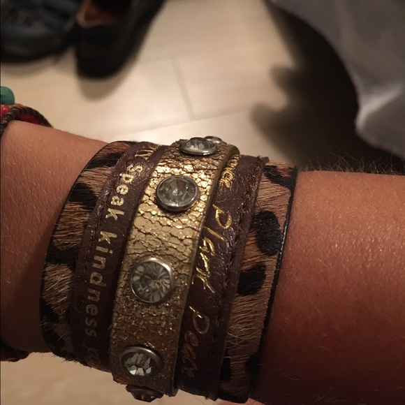 Bracelet from boutique- leather and foe fur