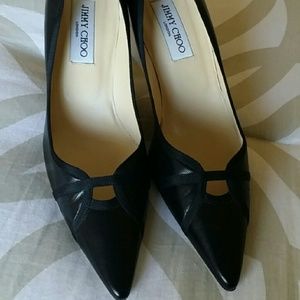 Jimmy Choo Black Leather Heels