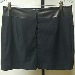 Rag and Bone Leather Trimmed Mini Skirt