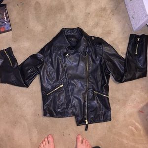 Worn once black leather jacket