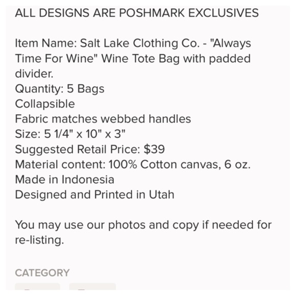 SOLD OUT🍷PADDED & W/ DIVIDER "WINE" TOTE! - Picture 2 of 4