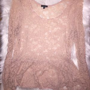 Lace peplum top