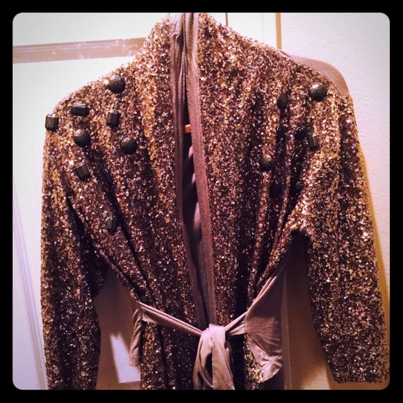 Royal underground gold sequined butterfly top