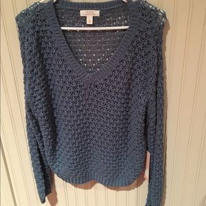 Blue knit sweater