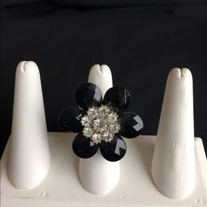 Black Flower ring