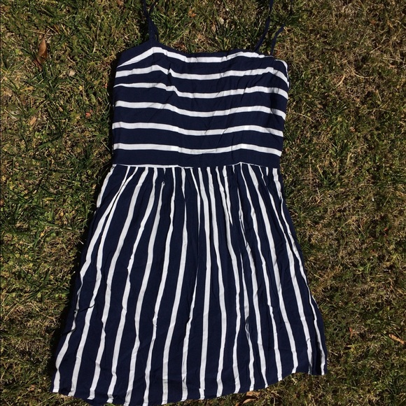 Navy and White Striped Dress