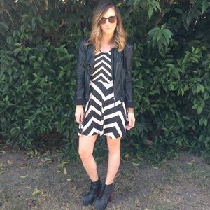 Striped key hole dress